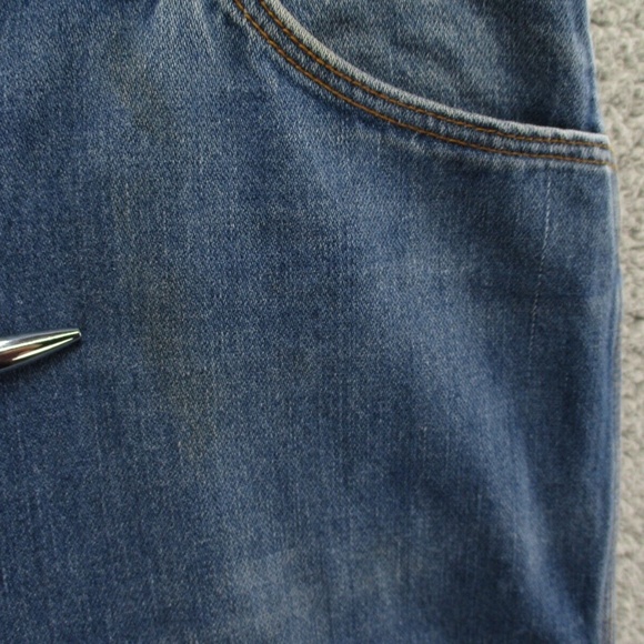 Vintage 1980's Wrangler Jeans Men's 38 Short Distressed Stone Wash Blue 84414KB - Picture 6 of 14